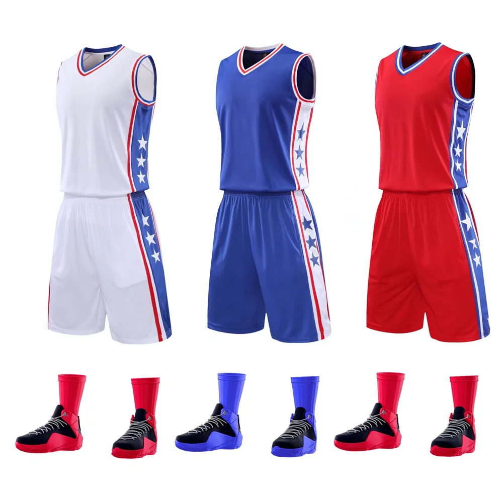 NEW 24/25 American Men's sports kit EMBIID 21 Fans Basketball Jerseys Men game team Short sleeve uniform training Vest and short