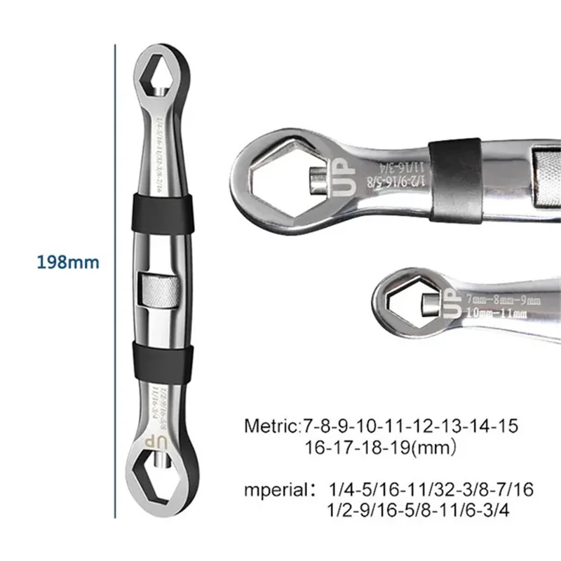 23 In 1 Universal Wrench Dual Head Metric Lmperial Adjustable Ratchet Wrenchs Set 7-19MM Multitools Hand Tool For Car Repair