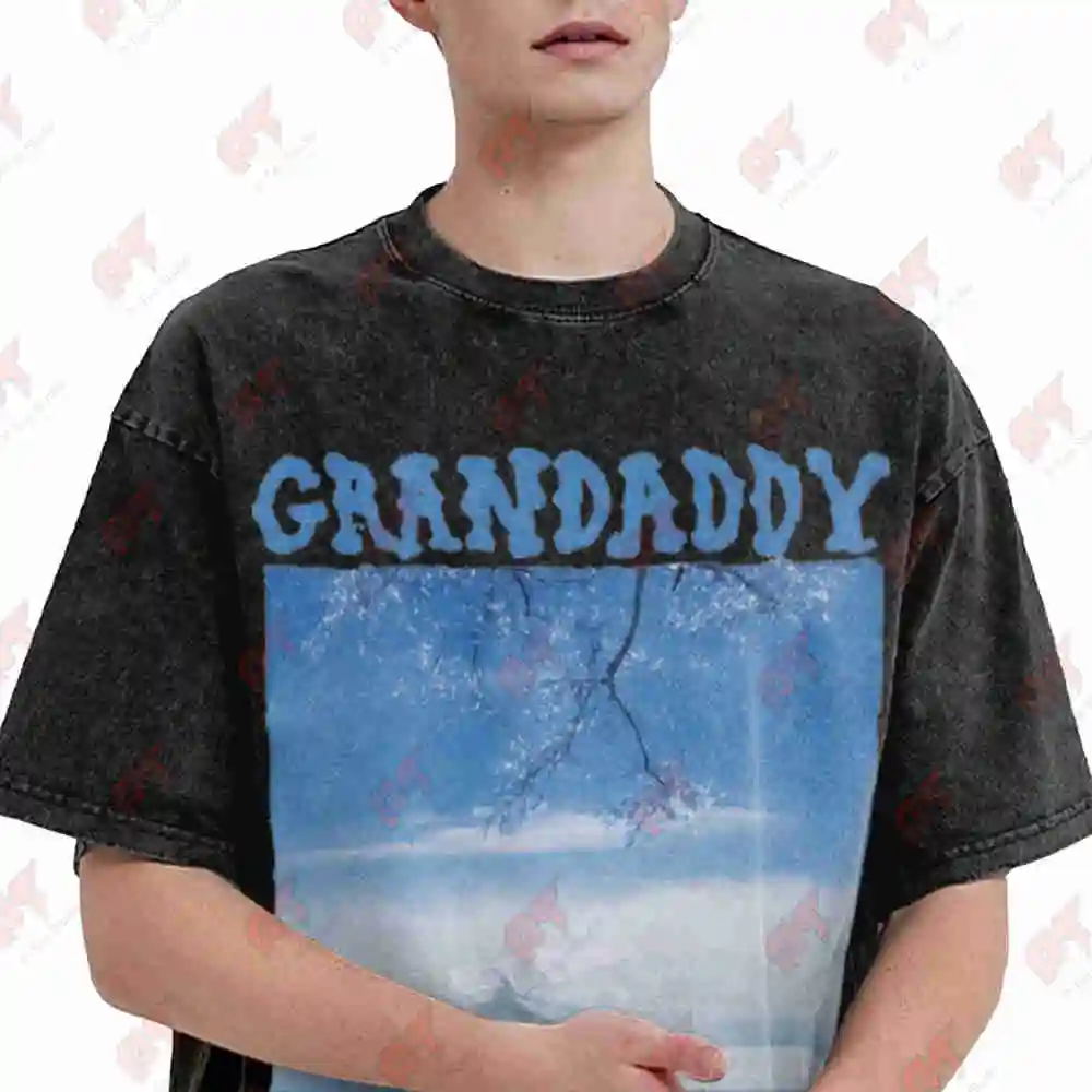 Grandaddy Band Mountain Landscape Vintage Washed Tee Pure Cotton T-Shirt