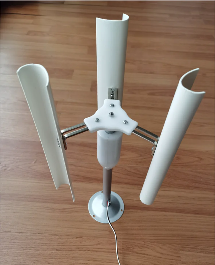 Vertical axis wind power wind energy generator model three-phase brushless motor windmill toy night light making diy