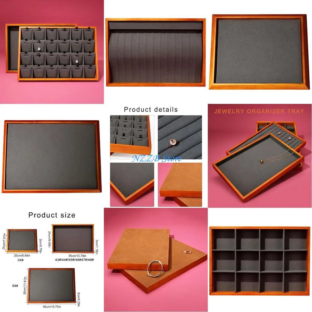 

T21F портативные прочные деревянные органайзеры для ювелирных изделий с разделенными секциями штабелируемые аксессуары для дома