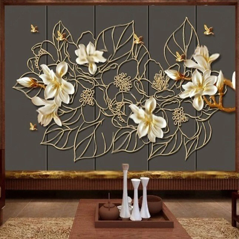 

Индивидуальная новая китайская стильная цветочная линия художественная настенная роспись для гостиной и спальни элегантное украшение стены комнаты