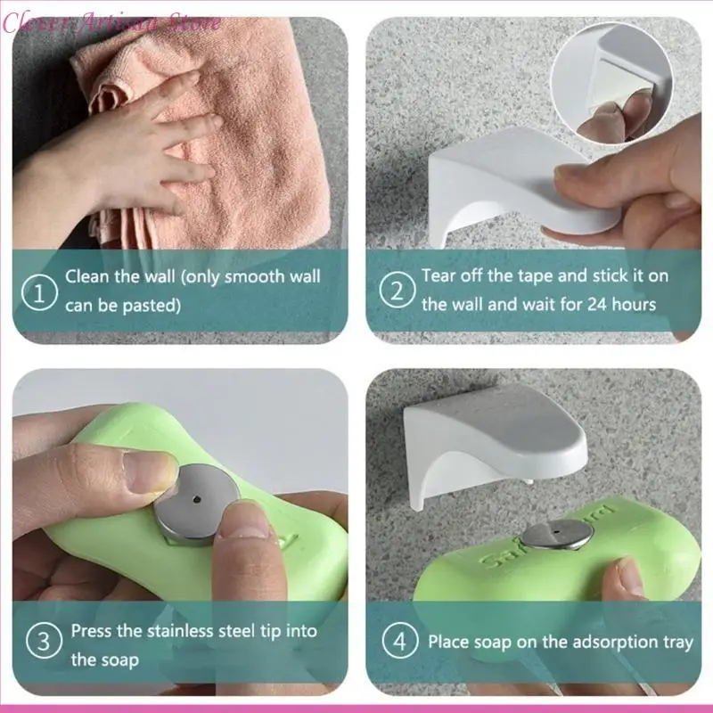 E06B Soap Holder ห้องน้ำฝักบัวจานฝักบัวจานเก็บกล่องติดผนังติดผนัง