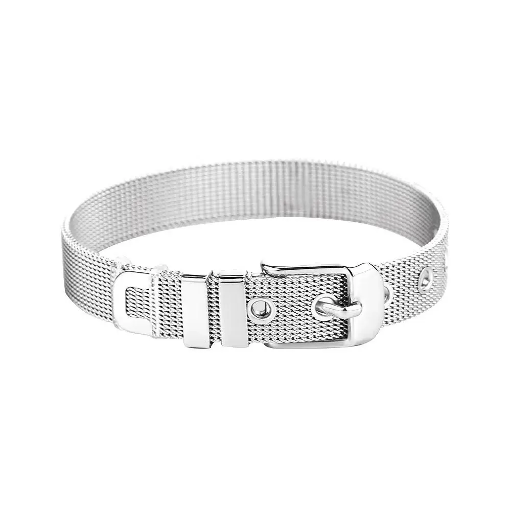 Personality Titanium Steel Street Wear Korean Style Bracelet Unisex Wrist Accessories Hand Ring Mesh Watch Strap Bracelet