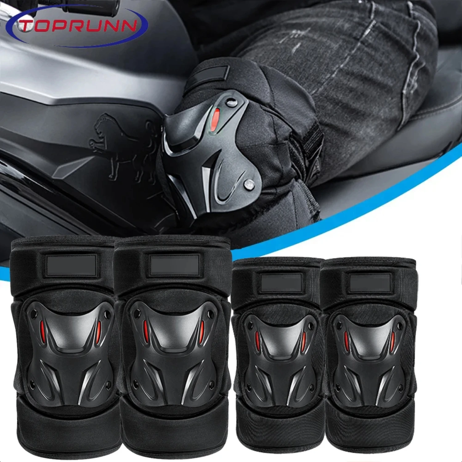 Motorcycle Knee Pads Motorbike Elbow Pads Protector Set Motocross Riding Knee Pads Night Reflective Racing Guards Protection