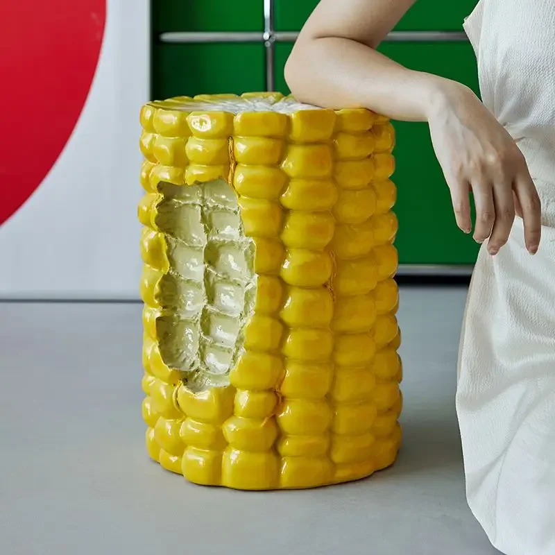 Resin  , Hamburger , Corn , Ice Cream  , Small Round Side Table , Food, Multifunctional