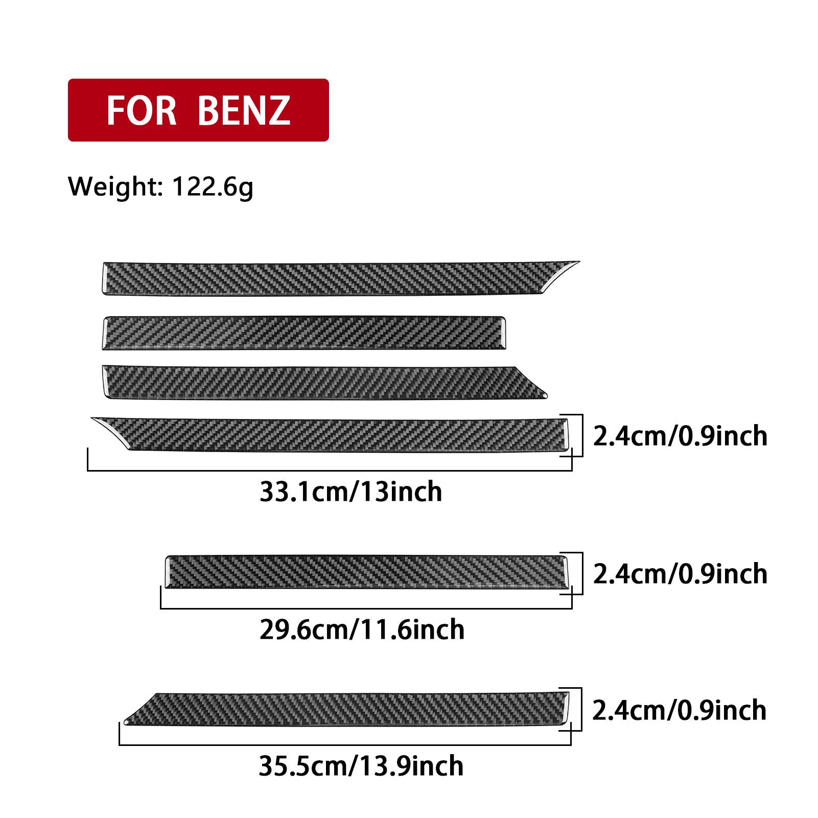 For Benz G-Class W463 G63 2013-2018 Carbon Fiber Front end centre mesh Panel strip Car Interior Accessories Decorative Stickers