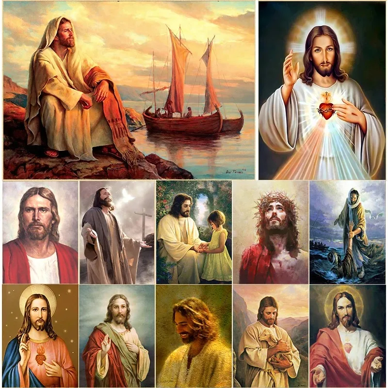 ملصق صورة المسيح العتيق ، لوحة قماشية مطبوعة ، سلسلة عقائدية دينية ، فن جداري للغرفة ، الكنيسة ، ديكور المنزل