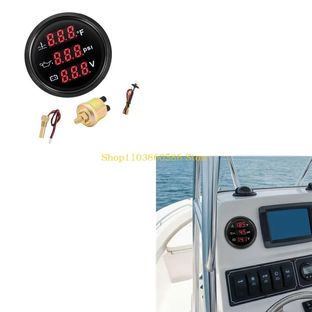 242A Precisions Engine Oil Pressure Water Temperature Voltage Gauge For Automotive Use Metal Construction Reliable Performances