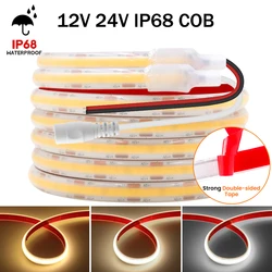 IP68 Wodoodporna taśma LED COB 12V 24V Elastyczna taśma LED 320 diod LED / m Światło liniowe o dużej gęstości Światła LED COB Basen