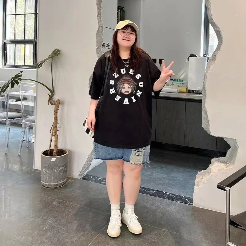 Oversized Dames Shorts Casual Plus Size Dameskleding Losse Elastische Comfort T-Shirt Dame Zomer Groot Groot Comfort Tops