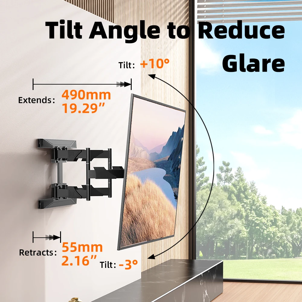 Full Motion TV Wall Mount Bracket for Most 40-75