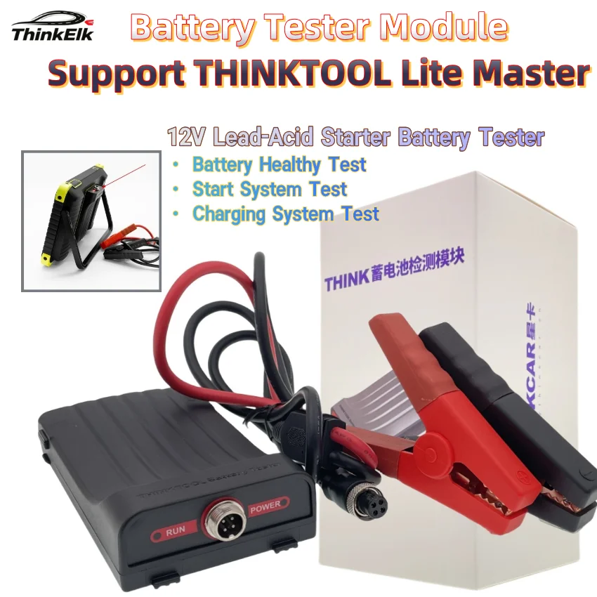 Battery Testing Module THINKCAR Battery Tester Compact 12V Lead-Acid Starter Support THINKTOOL Lite Master Detecting Battery Vol