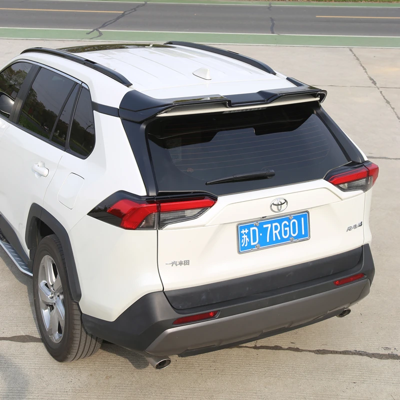 For Toyota RAV4 Roof Spoiler 2020 - 2023 ABS Material Carbon Fiber Look Car Rear Trunk Windshield Wing Accessories Body Kit