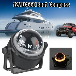 With Electronic LED Light Auto Accessories 12V Nautical Compass Navigation Positioning Car Guide Boat Compass Waterproof LC550