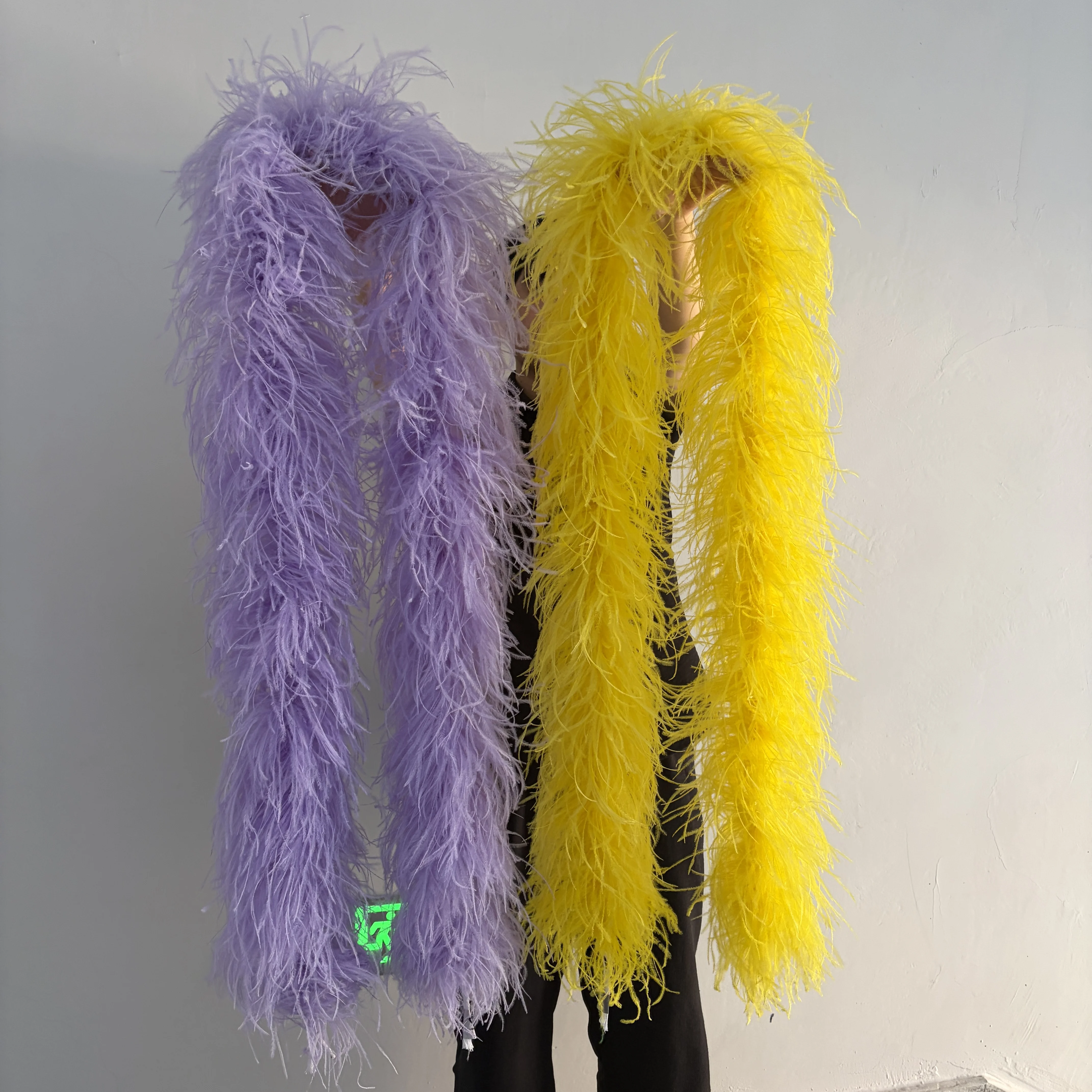 2Ply 3Ply 6Ply 8Ply 10Ply 2Meters Purple Yellow Ostrich Feather Boa Shawl Thick Ostrich Plume Scarf Costume Plumes Dress Decor