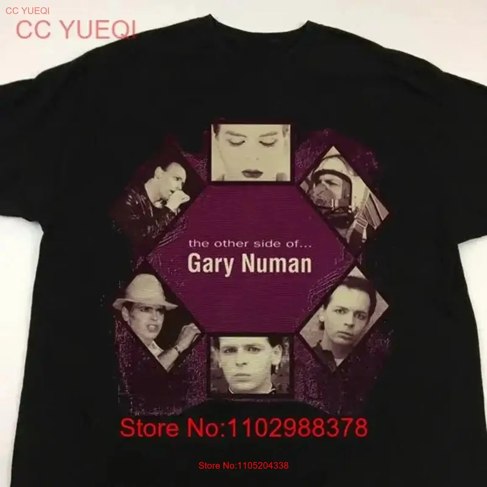 الجانب الآخر من غاري نومان الأسود جميع حجم تي شيرت خمر غسلها أوم تنوعا مصمم الملابس أنيق خمر غسلها #1