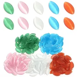 30Pcs Horse Eye Shape Flat Back Cabochon Cats Eye Cabochon Cameo For DIY Bracelet Earings Necklace Jewelry Making Accessories