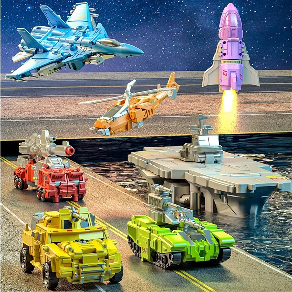 7 in 1 alloy sea, land and air combination transformable robot star change war god children\'s hand-made robot toy gift