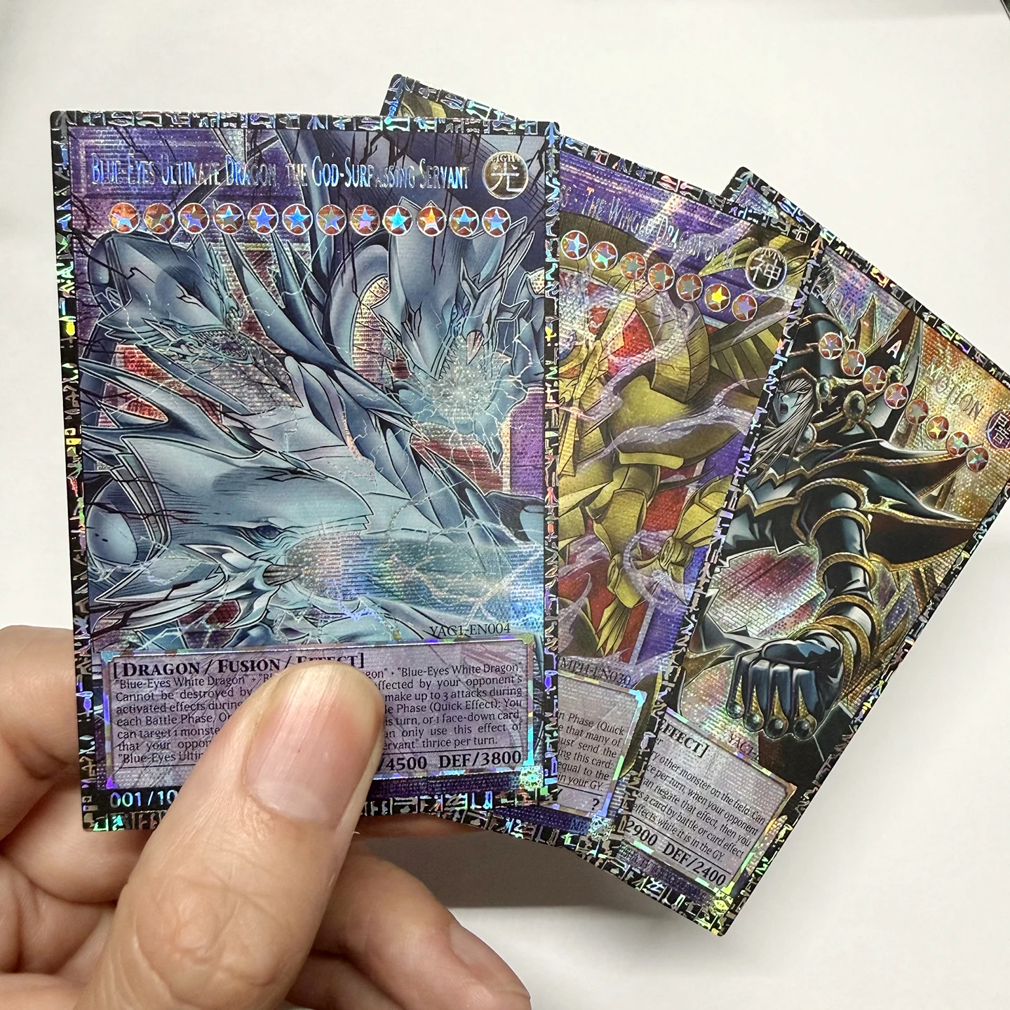 Yu-Gi-Oh der Sonnengott der Dunkelheit Geflügelter Drache von Ra Blaue Augen Ultimativer Drache DIY Proxy-Karten-Sammlung der Gott Übertrifft – Detail 1