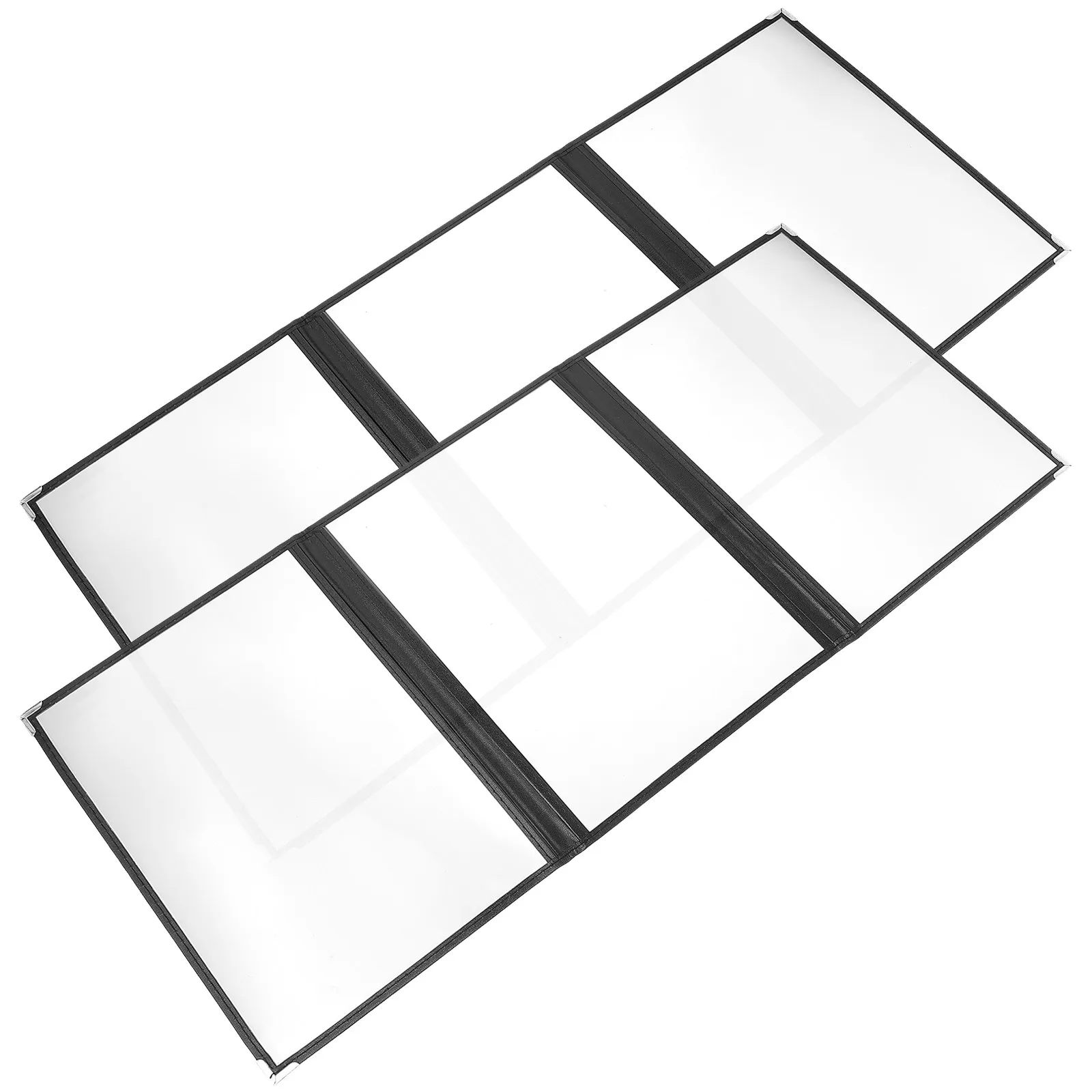 

2Pcs PVC Menu Cover Binder Transparent Flexible Material High Clarity Visibility Ideal for Restaurant Menu Book Organizer