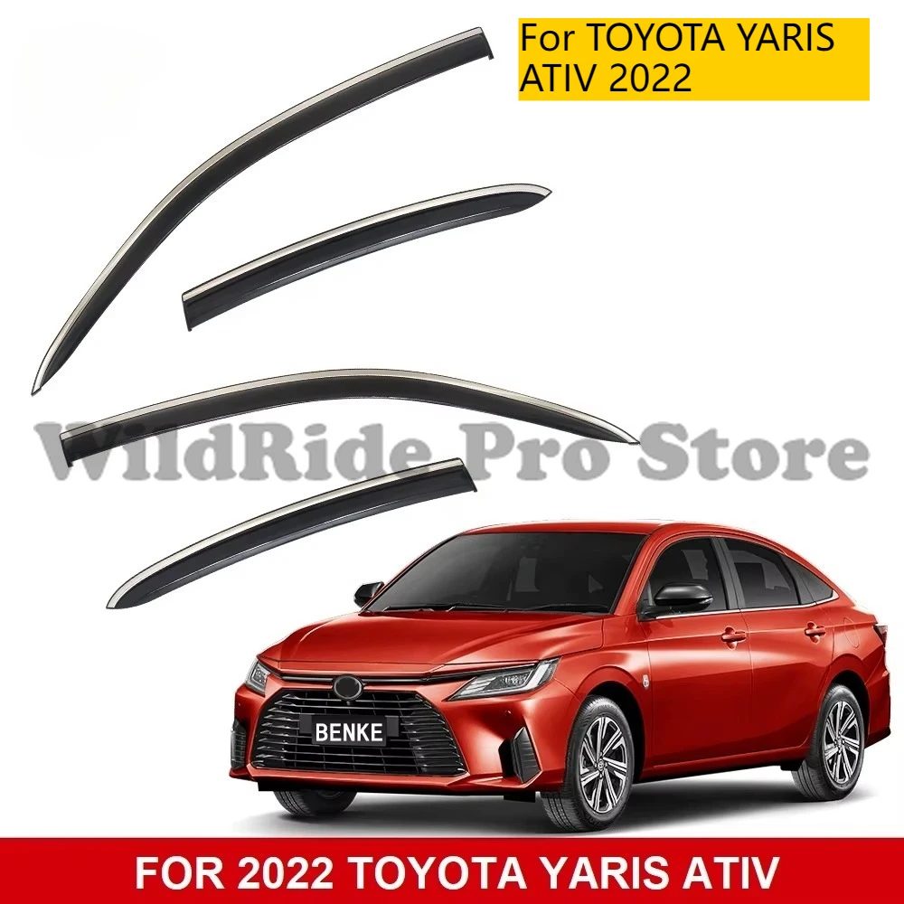 

Car Door Window Visor Rain Guard Side Windows Sun Visor Wind Deflector for TOYOTA YARIS ATIV 2022 Weather Shield