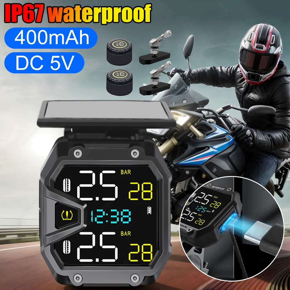 

Датчик давления воздуха для мотоцикла, USB-порт, монитор давления воздуха для велосипеда, беспроводной детектор давления в шинах в реальном времени, инструмент для экстренных случаев