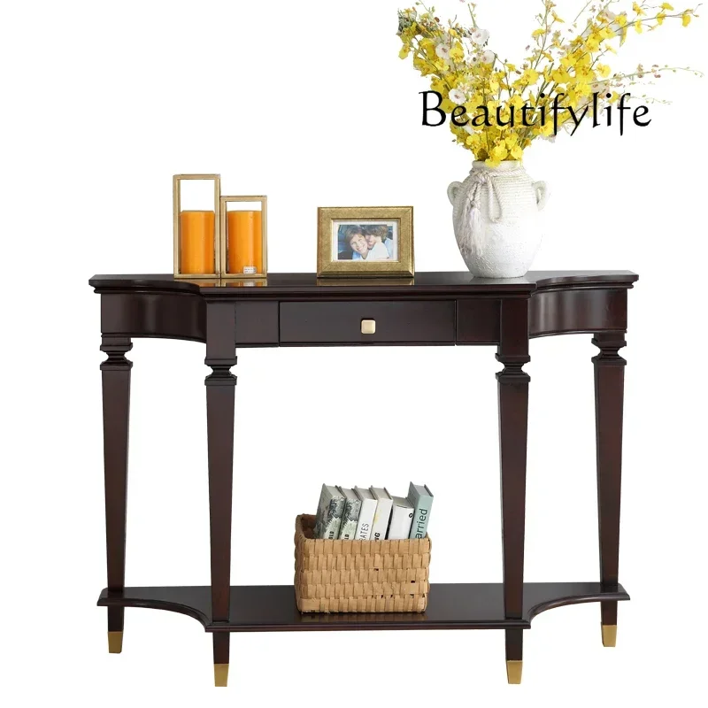 XX American Light Luxury Solid Wood Console Tables Doorway A Long Narrow Table Table Post-Modern Lobby Entrance Cabinet