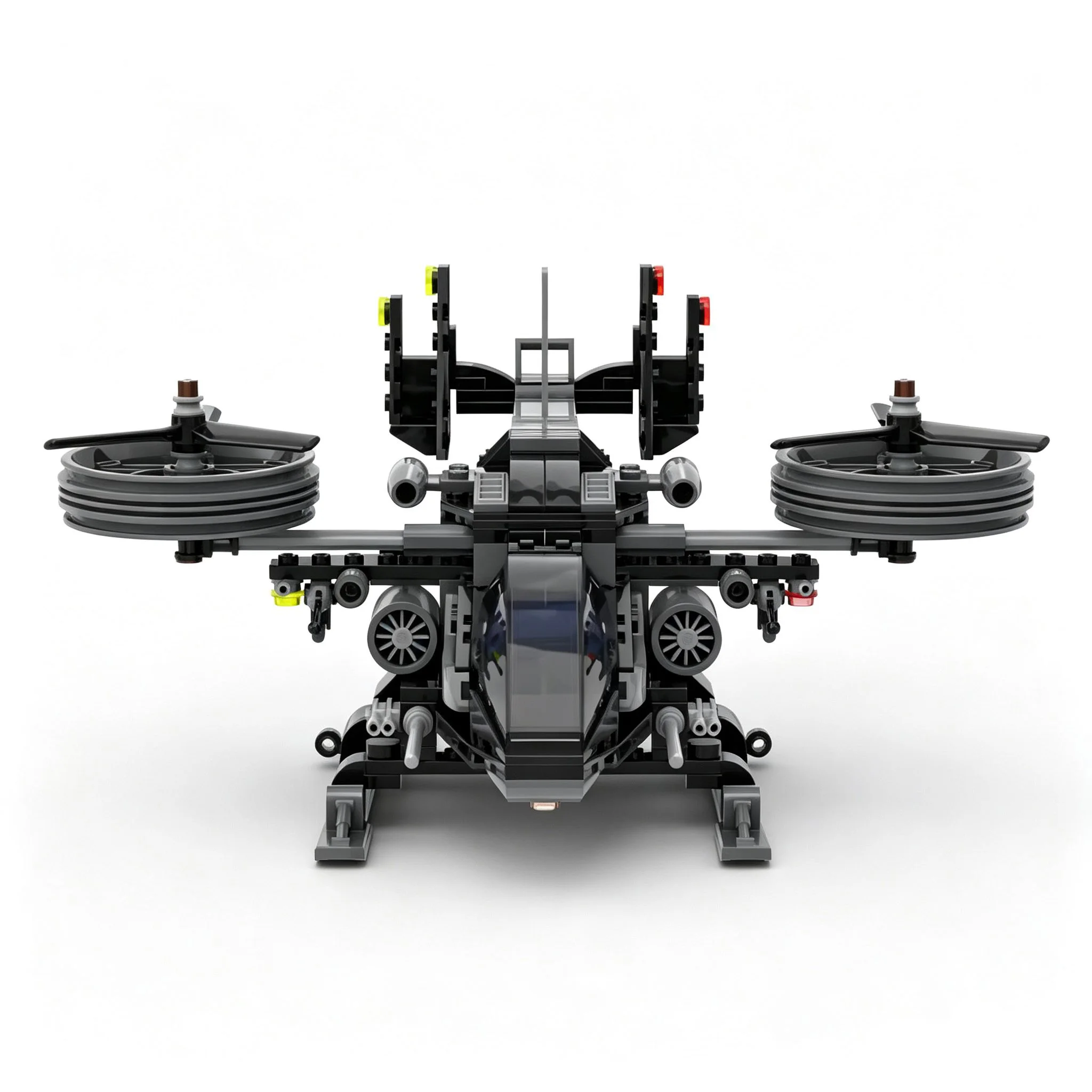 MOC Sci-fi Futuristic VTOL Aircraft Building Blocks Kit Vertical Takeoff Rotorcraft Model Bricks DIY Hobby Collectible Gift