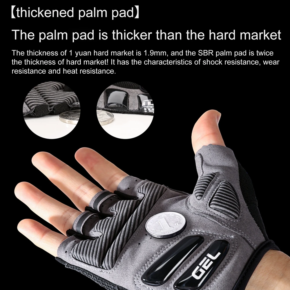 Half-fingered Cycling Gloves Men Liquid Silicone Shock Absorption Breathable Sports Bike Fitness Gloves