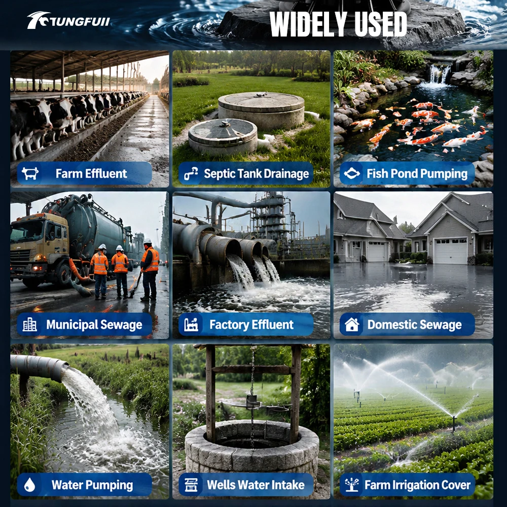 220V Household Cutting Sewage Pump High Power Self Priming Submersible Pump Sludge Mud Septic Tank Waste Water Discharge Pump view 2