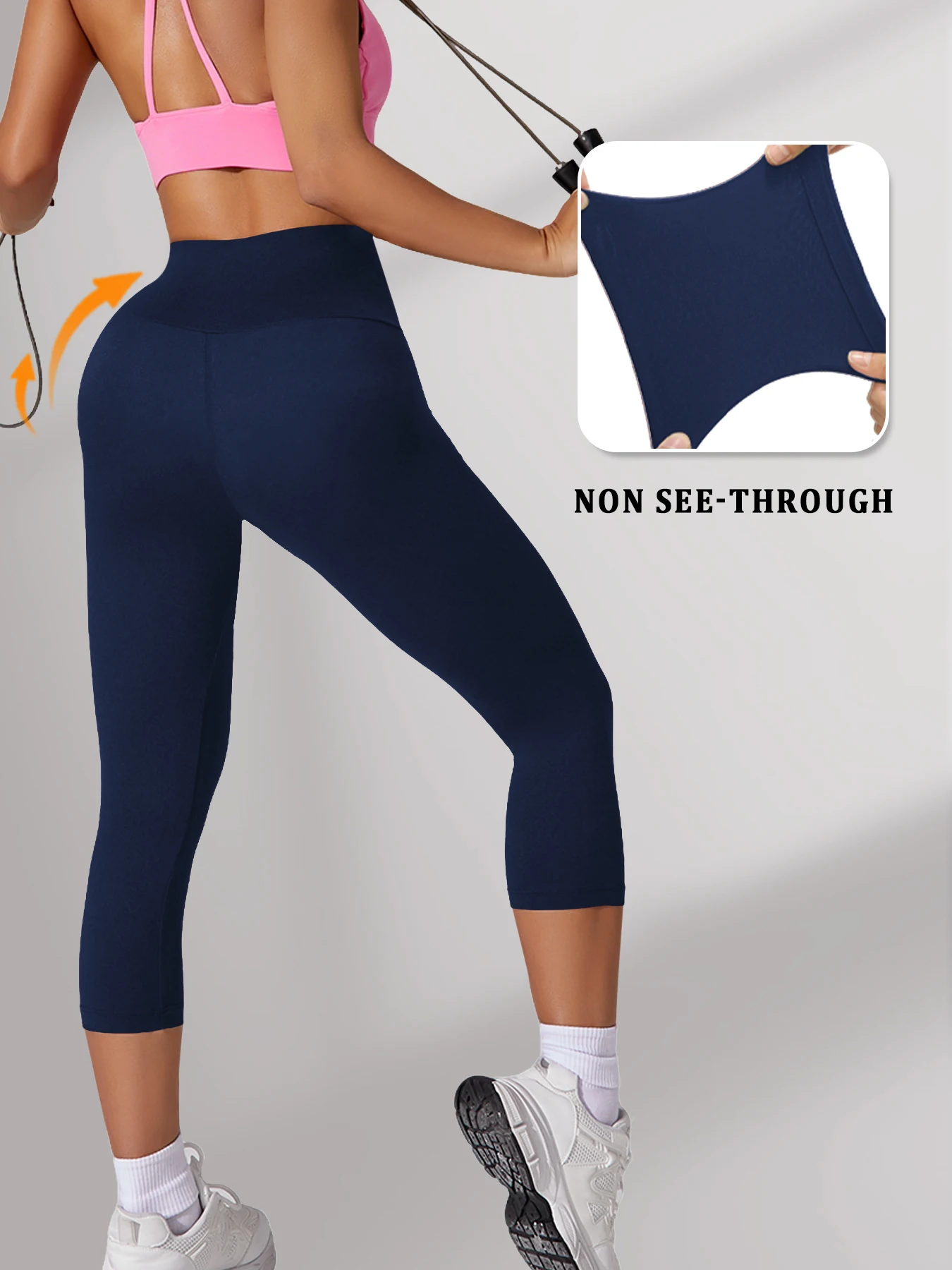 High Waisted Yoga Pants for Women Capri Pants Super Soft No See Through Workout Running Home Lounge Leggings