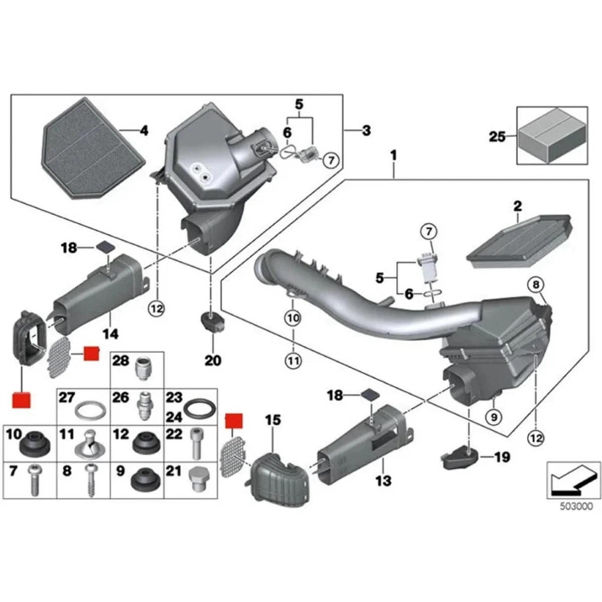 13717613156 Car Intake Muffler Grille Hose for BMW 1 2 3 4 Series F20 F21 F30 F32 13718507321—L49A