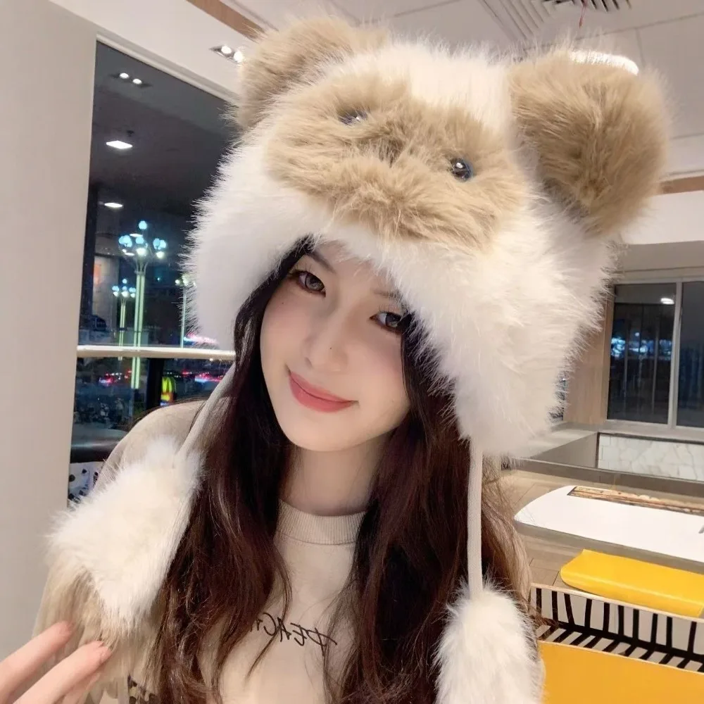 

New Warm Hat Fluffy Fur Windproof Ear Protection Hat Warm Coldproof Lei Feng Hat Autumn and Winter