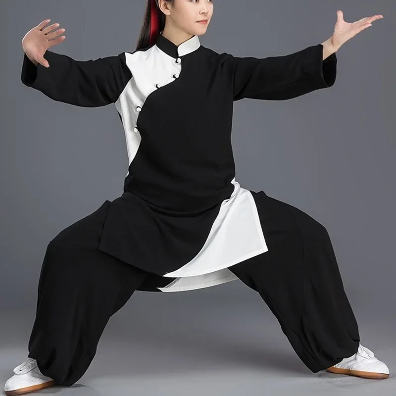 Uniforme tradicional chino de manga larga para mujer, uniforme de Kungfu, uniforme de Tai Chi, ropa de ejercicio, Wushu, 12445
