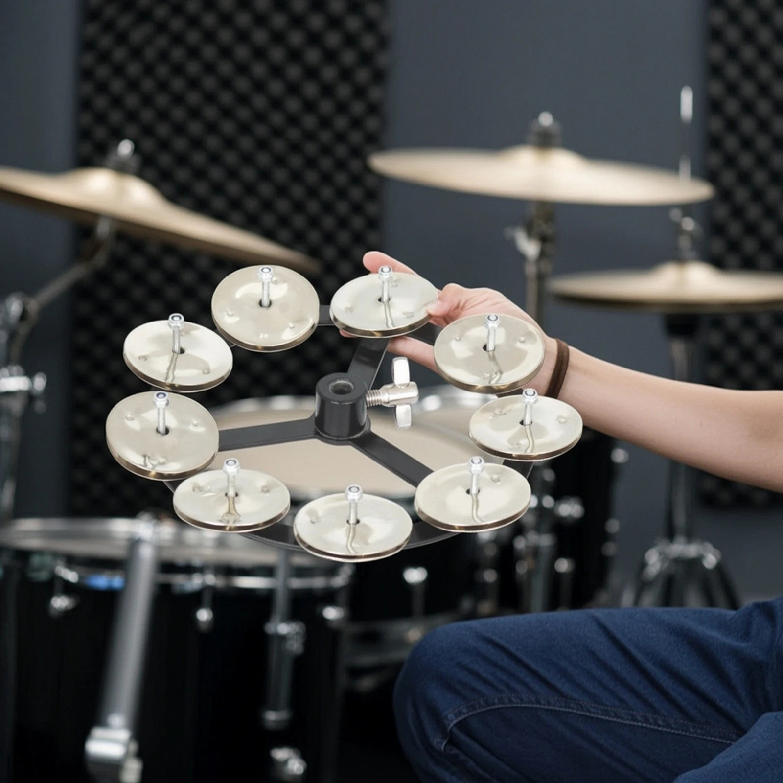 Drum Accessory Rust Proof Hi-hat Bell with Clamp Percussion Mount Corrosion-resistant for Versatile Drum Set