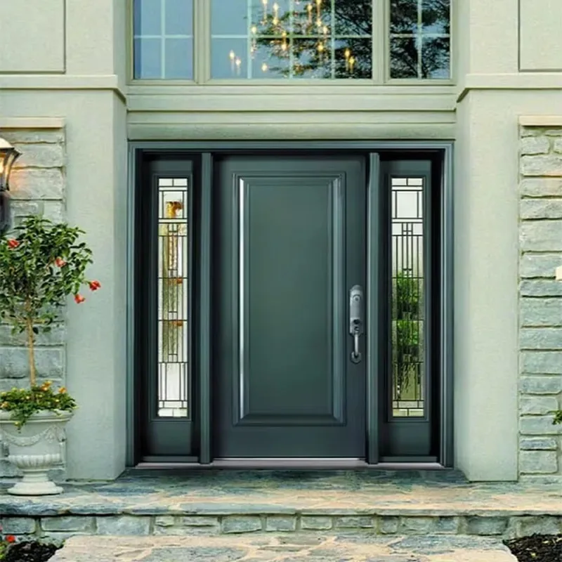 China Main Door Model Sheet Metal Double Entrance Door Design