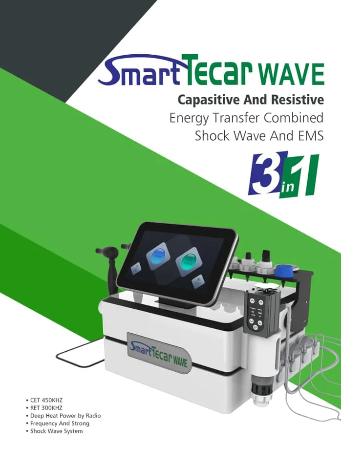 

New Smart Tecar Wave Capactive And Resistive Energy Transfer / EMS Combine Shockwave 3 In 1 Physiotherapy Machine