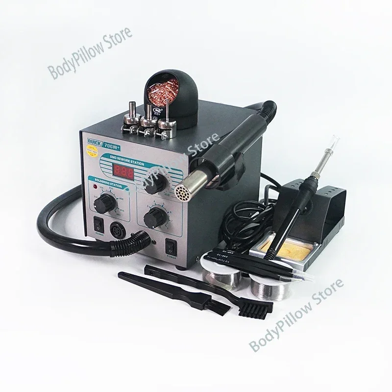 Hot Air Original QUICK 706W+ Soldering Staion Solder Iron DIY Digital Rework Station Phone Repair BGA SMD Soldering Station