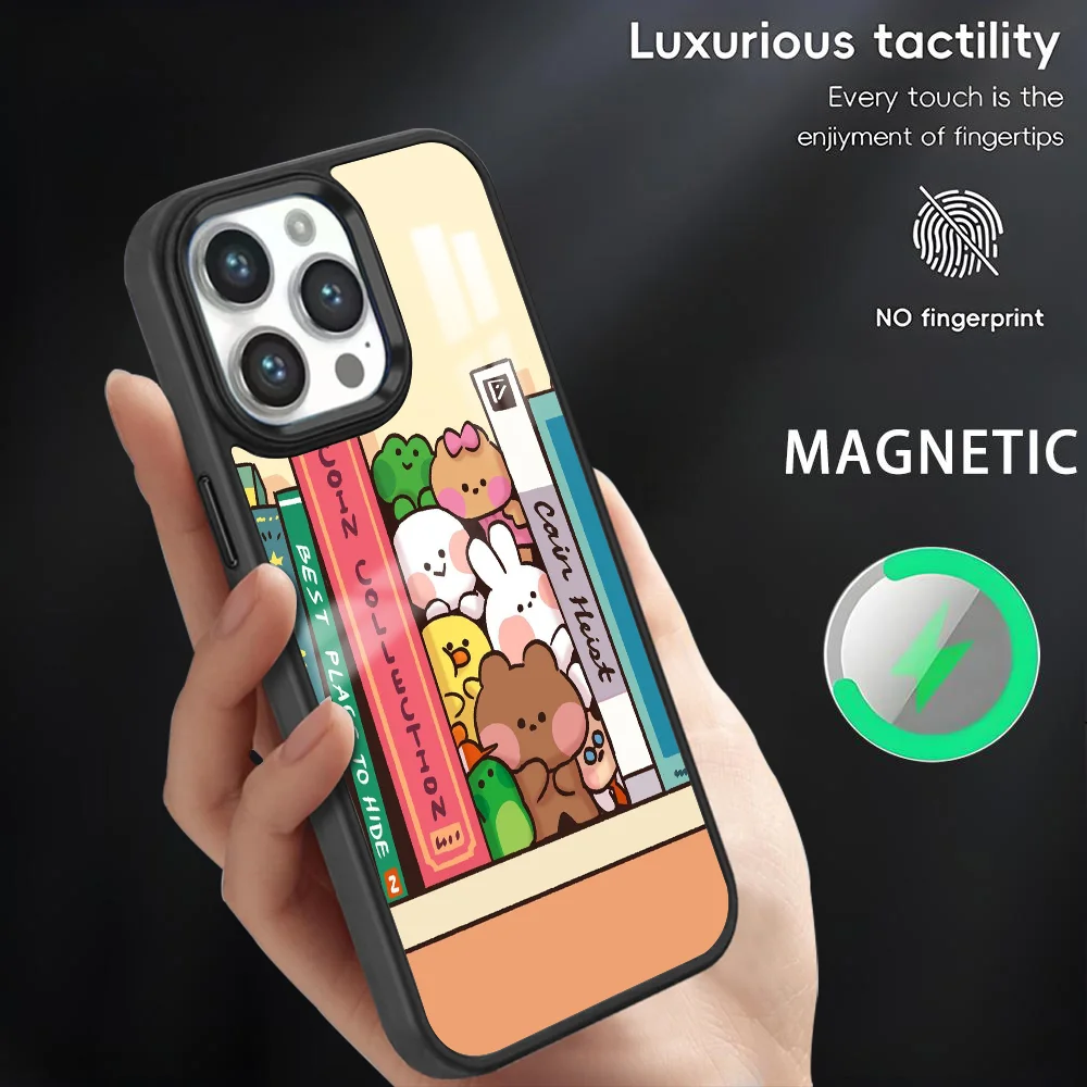 L-Line F-Friends Lovers Phone Case For iPhone 16 15 14 13 12 11 Pro Max Plus Mini Magnetic Magsafe Wireless Charging Cover