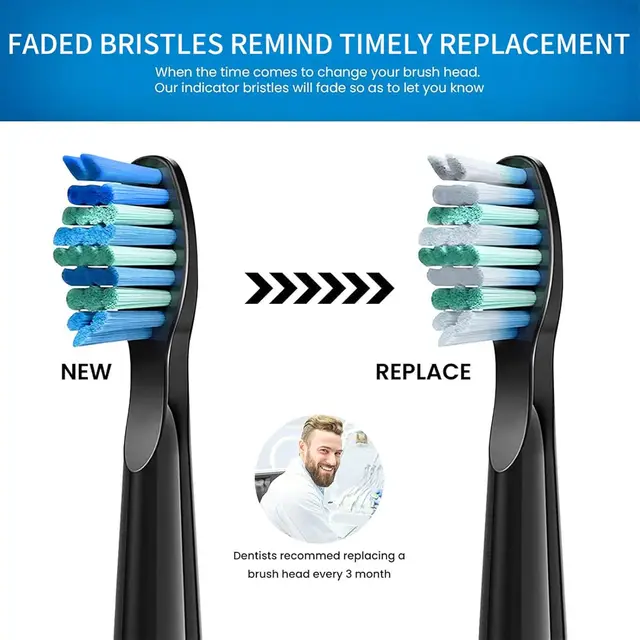 Seago Replacement Toothbrush Heads for Seago SG-575/507B/508/551/958/908/909/917/610/659/719/910/548/2303 Electric Toothbrush 3 Replacement Toothbrush Heads for Seago SG-575/507B/508/551/958/908/909/917/610/659/719/910/548/2303 and Fairywill FW-507/508/515/551/917/959/D1/D3/D7/D8 – view 3