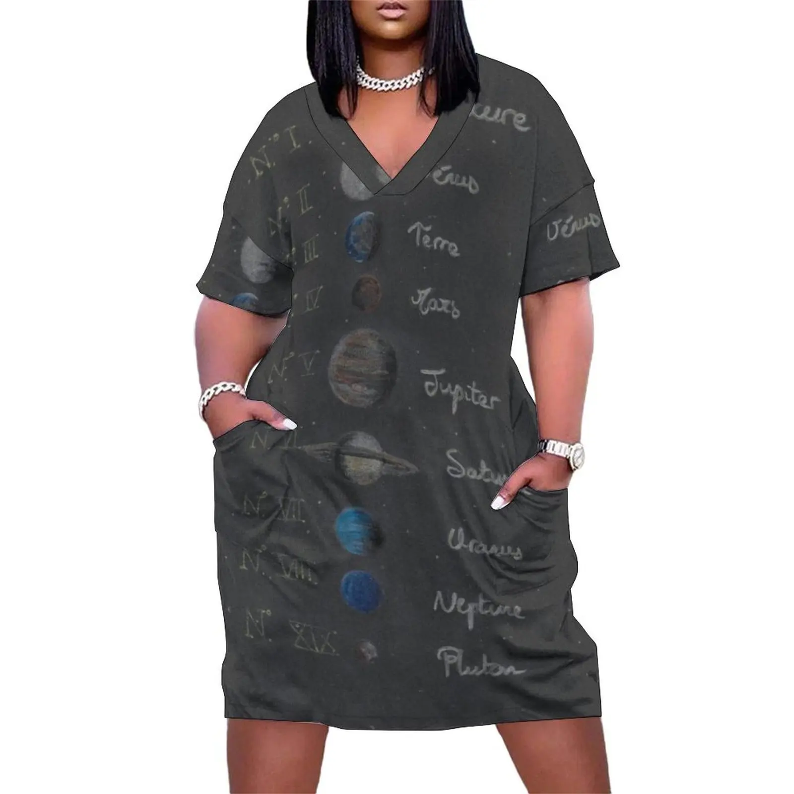 

Solar system Loose Pocket Dress dress women summer dress for women party night
