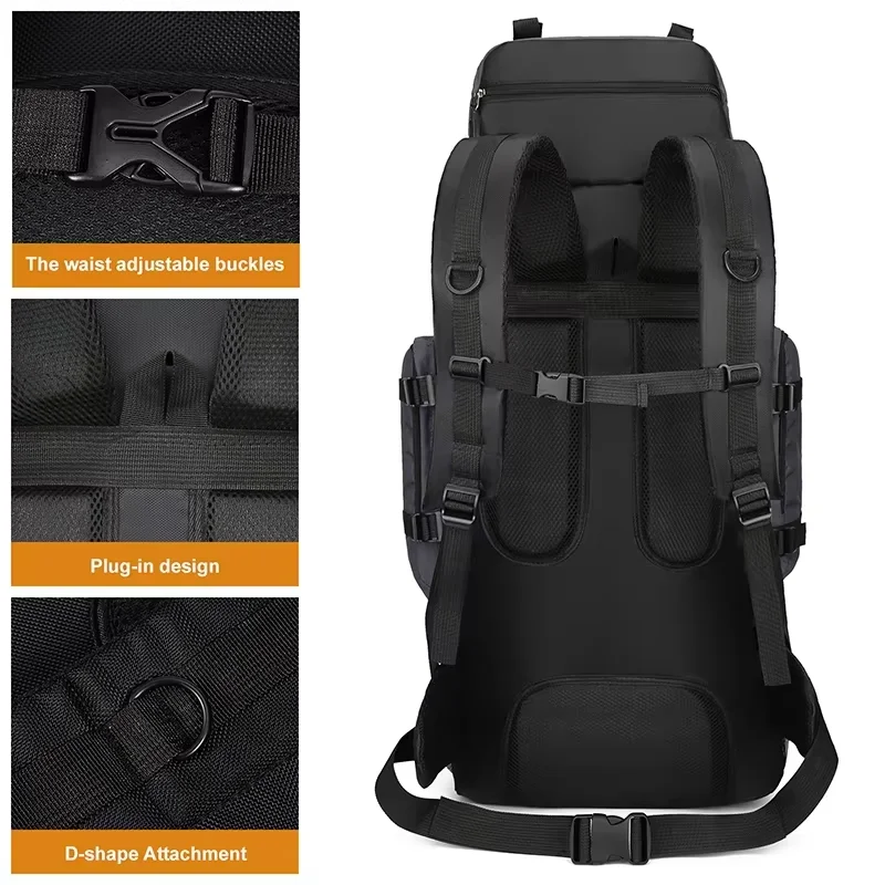 Large 90L Travel Backpack Military Camping Mountaineering Outdoor Backpack Waterproof Durable Adventure Bag for Men Women view 5