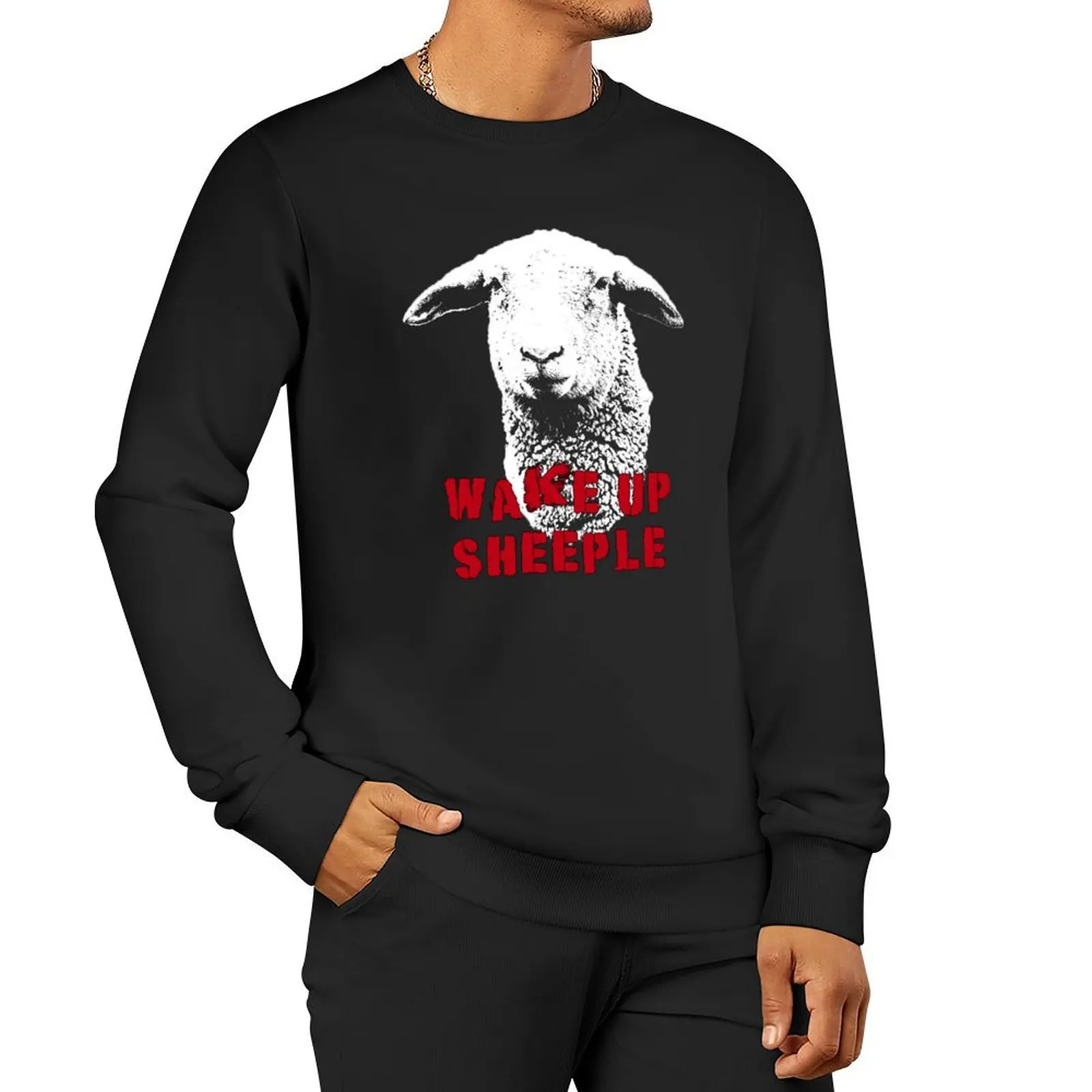 Wake Up Sheeple, Sheep Pullover Hoodie anime clothes new sweatshirt