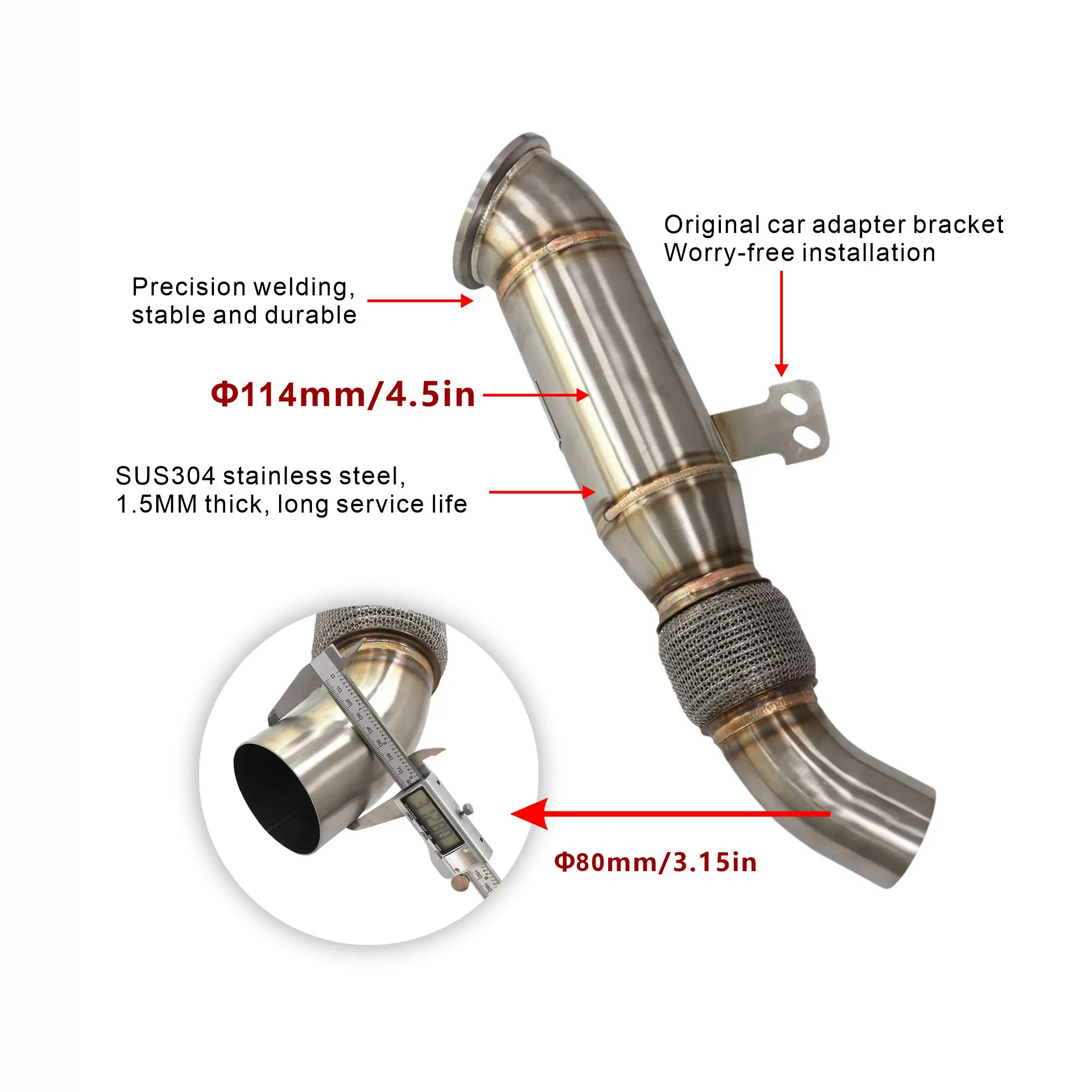 

OUCHI Factory Direct Sales Stainless Steel Exhaust Downpipe For BMW B58 3.0T Without Thermal Insulation Easy