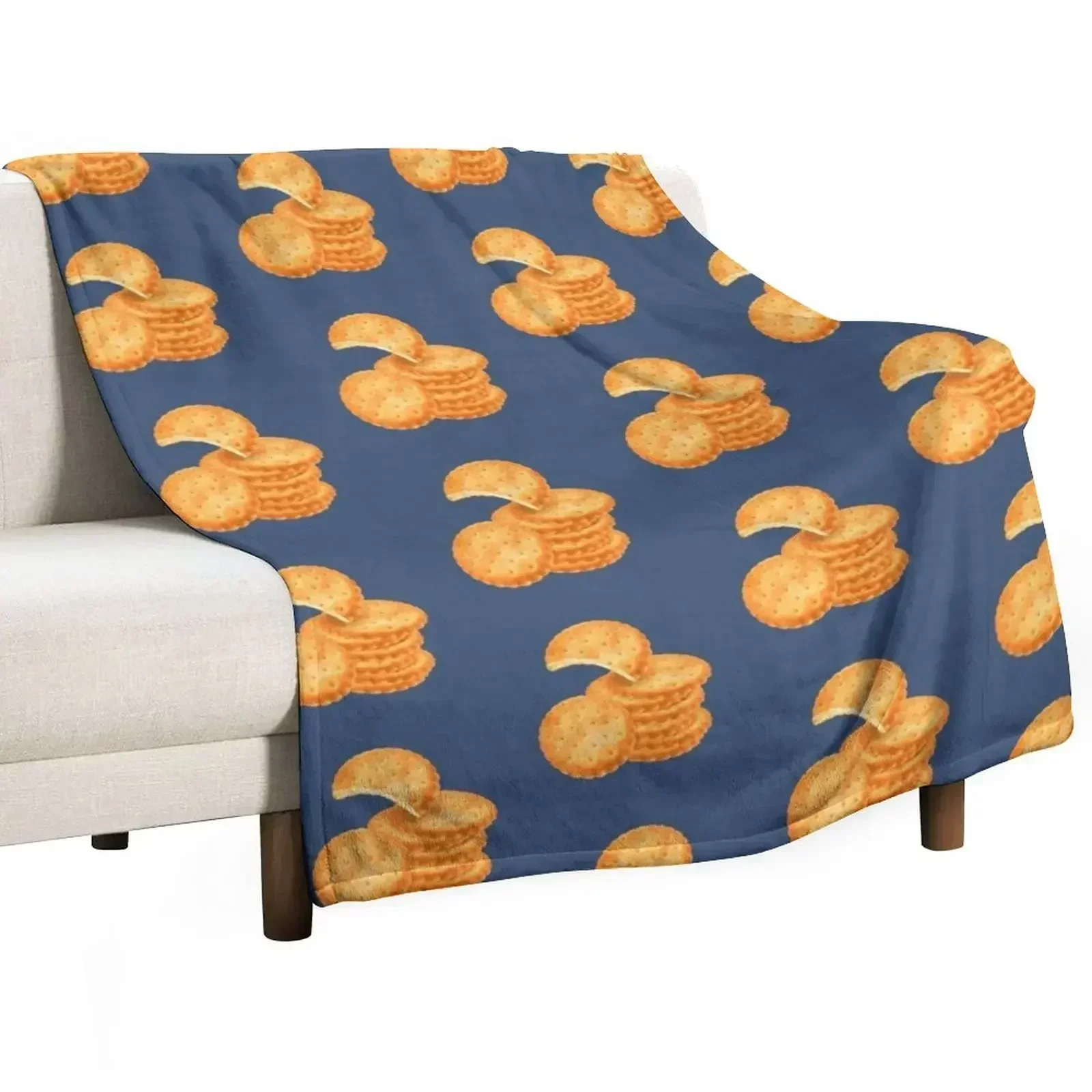 Stack of Round Crackers Throw Blanket for sofa Flannels Blankets