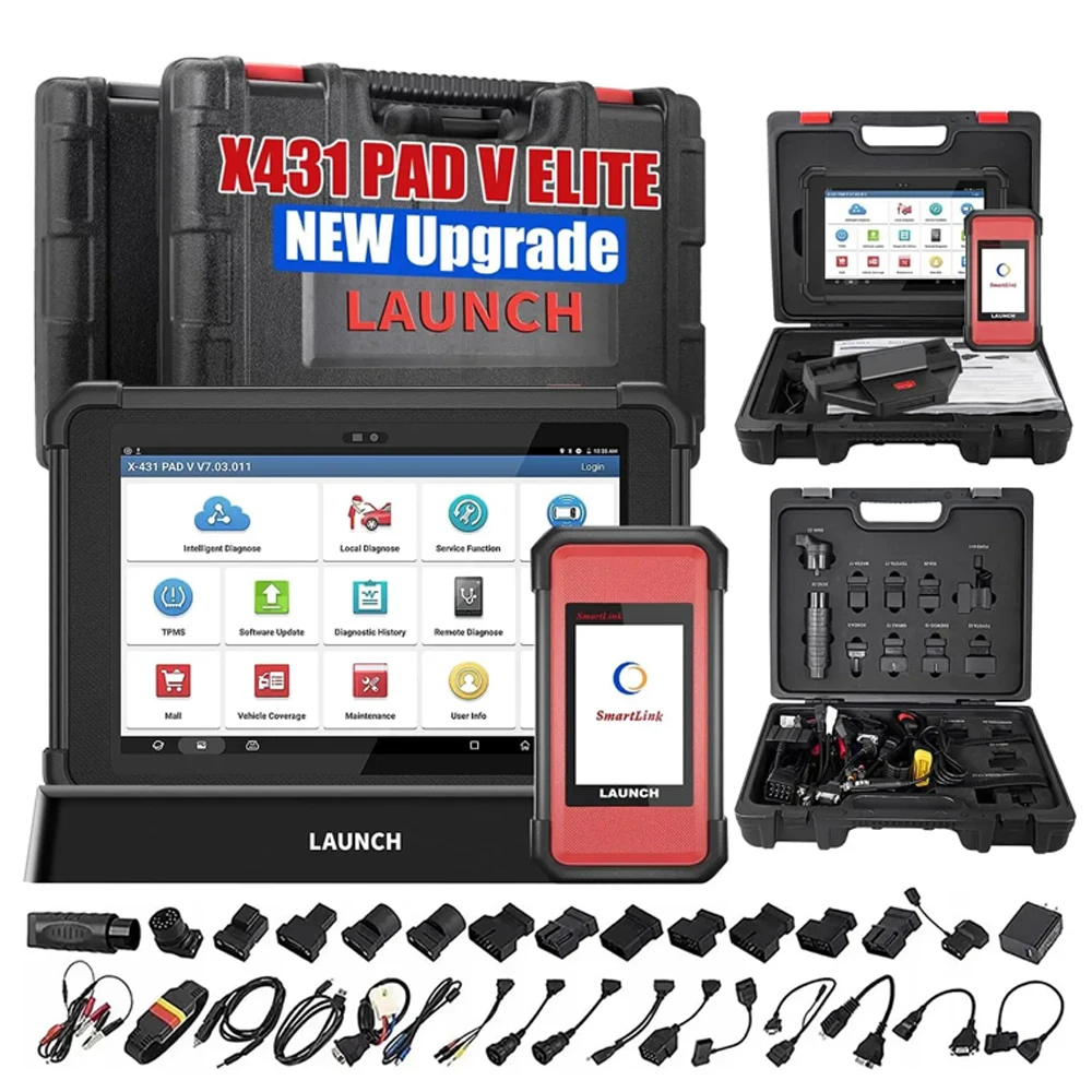 LAUNCH X431 PAD V Elite ECU-Codierungs-Scan-Tool, Topologie-Karte, Diagnose-Scanner für alle Systeme, vollständige bidirektionale Steuerung & über 60 Reset-Funktionen