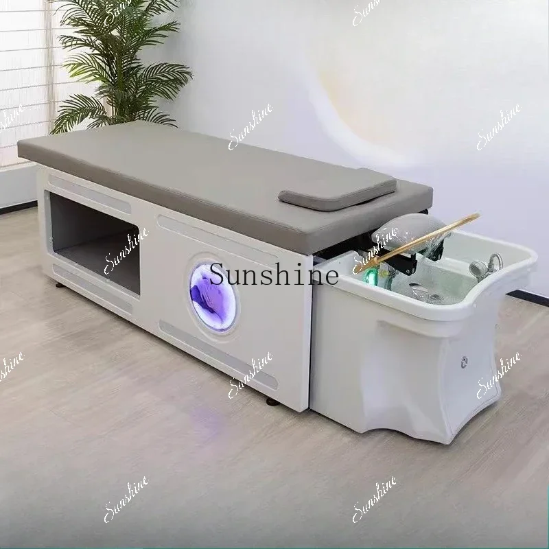 Barber shop special hair salon flush bed fumigation head treatment water circulation massage bed    TF