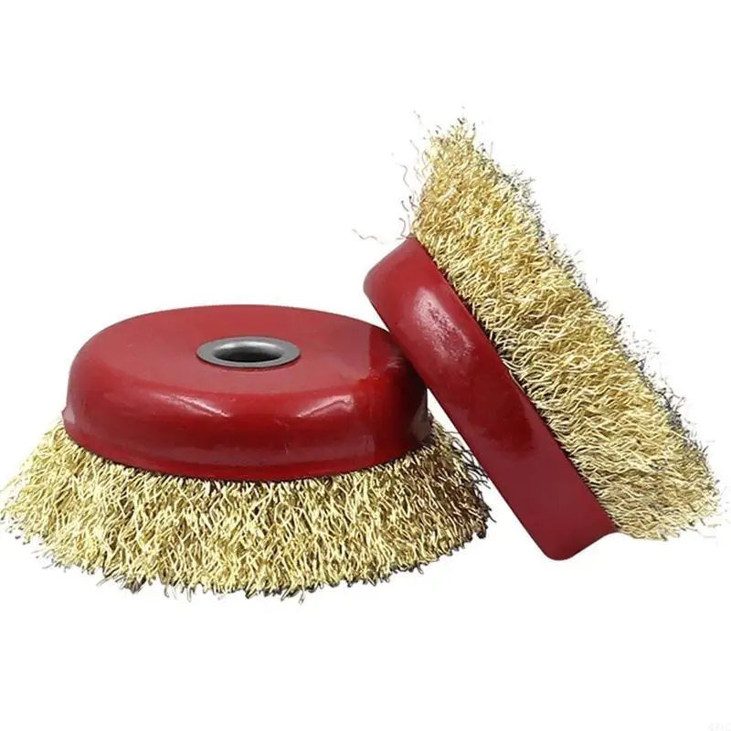 

Q81C Remove Rust Brush Rotary Brass Steel Wire Brush Crimp Cup Wheel Grinder