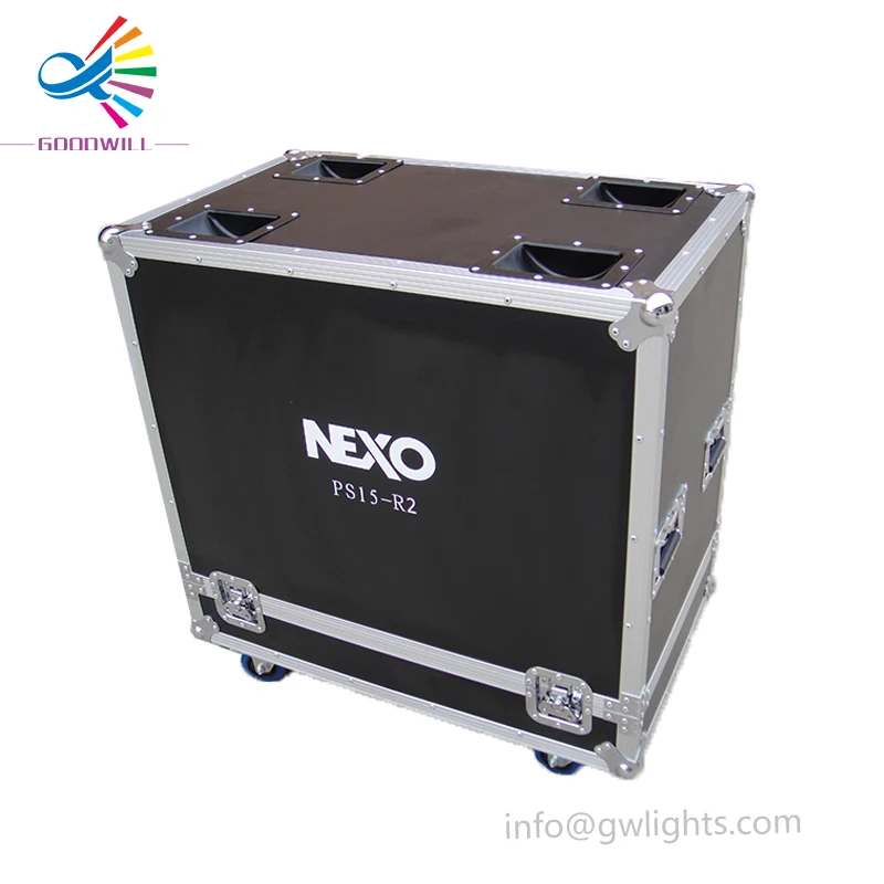 Aluminum Flight Case With Equipment Foam Caster In Top Cover For DJ Speaker Flight Case Pro Audio